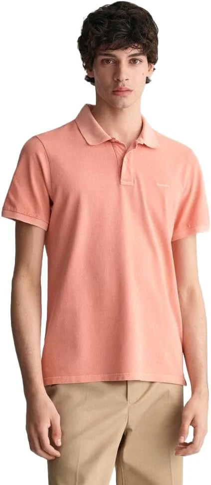 تی شرت پولو مردانه GANT با بافت پیکوئه و رنگ آفتاب خورده