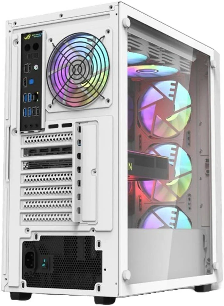 کیس کامپیوتر مید تاور DarkFlash DK260 Air Mesh، دارای 4 فن aRGB از پیش نصب شده، پشتیبانی از رادیاتور تا 360 میلی‌متر و 6 فن، جنس بدنه فولاد + شیشه حرارت دیده، دارای نگهدارنده کارت گرافیک داخلی، سفید | DK260-W