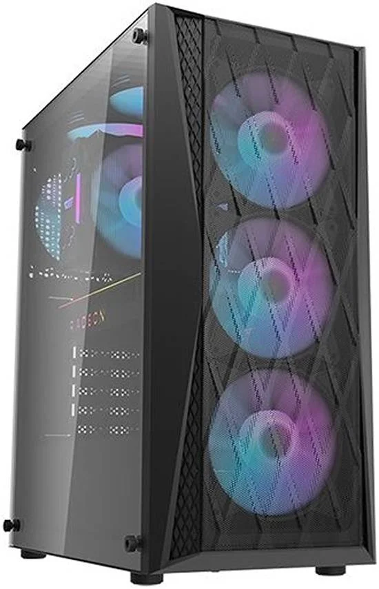 کیس کامپیوتر Darkflash DK352 مشکی ATX با 3 فن RGB، پنل جلویی توری فلزی، پنل جانبی شیشه حرارت دیده، پشتیبانی از فن تا 360 میلی‌متر و 6 فن 120 میلی‌متری، فیلترهای گرد و غبار در 3 طرف، USB 3.0، مشکی | DK352-B