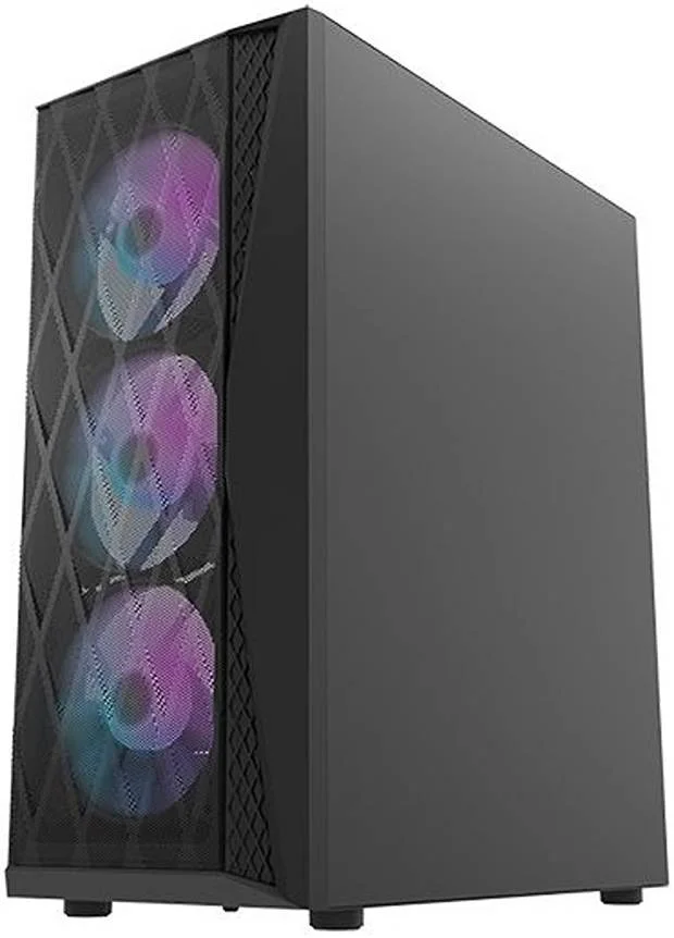 کیس کامپیوتر Darkflash DK352 مشکی ATX با 3 فن RGB، پنل جلویی توری فلزی، پنل جانبی شیشه حرارت دیده، پشتیبانی از فن تا 360 میلی‌متر و 6 فن 120 میلی‌متری، فیلترهای گرد و غبار در 3 طرف، USB 3.0، مشکی | DK352-B