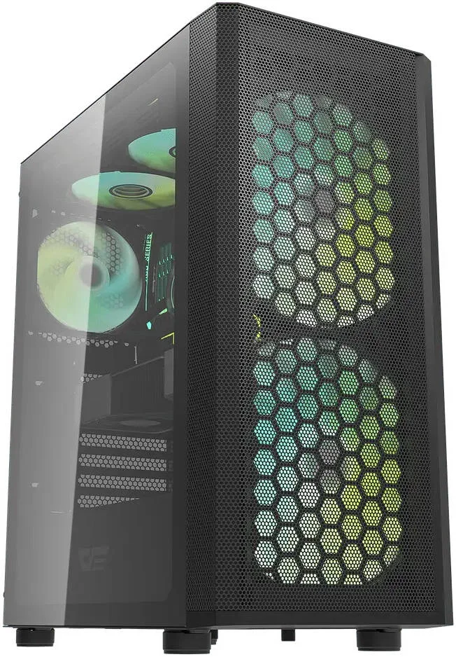 کیس کامپیوتر گیمینگ Darkflash DK360 ATX M-ATX ITX با پنل جلویی مشبک، دارای 2 فن 200 میلی‌متری و 1 فن 120 میلی‌متری ARGB از پیش نصب شده، پنل جانبی شیشه‌ای حرارت دیده، پشتیبانی از رادیاتور تا 360 میلی‌متر، USB 3.0