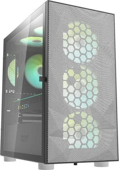 کیس گیمینگ DarkFlash DLM21 MESH Micro ATX Mini ITX Tower، دارای 4 اسلات توسعه، پشتیبانی از 3 فن 120 میلی‌متری در جلو، سفید / مشکی | DLM21