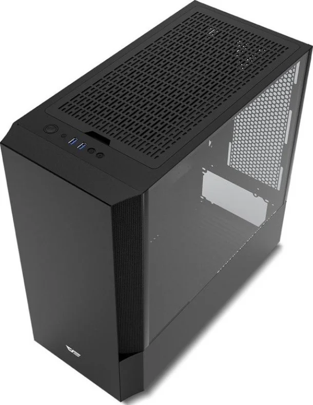 کیس DarkFlash DLV22 ATX، درب شیشه ای حرارت دیده بازشو سمت راست، با 3 فن C6MS RGB مشکی | DLV22