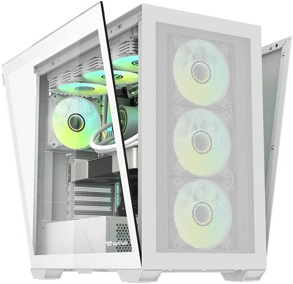 کیس کامپیوتر Darkflash DLX4000 Mesh Selection E-ATX با 6 فن RGB، شیشه حرارت دیده، پشتیبانی از رادیاتور 360 میلی‌متری تا 2 عدد، پشتیبانی از فن 120 میلی‌متری تا 14 عدد، USB Type-C، سفید | DLX4000 سفید