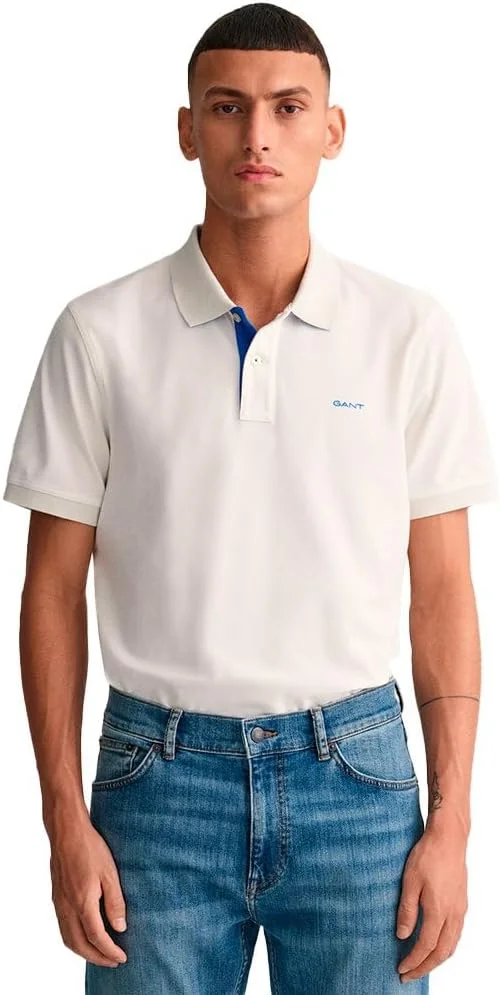 پولوشرت مردانه GANT مدل 2062026-113 با طرح پیکه‌ و رنگ متضاد
