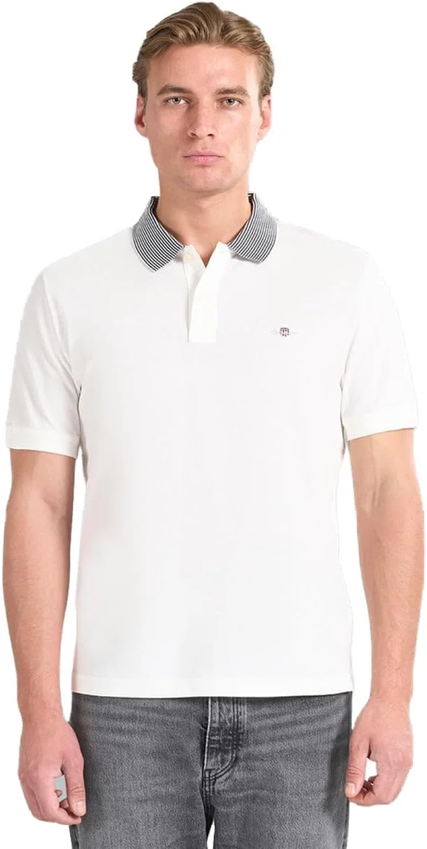 پولوشرت مردانه GANT مدل 2022152-113 با جزئیات نواری