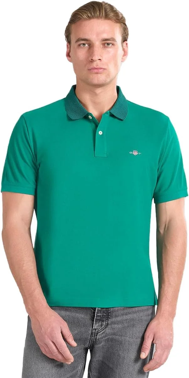 پولوشرت مردانه GANT مدل 2022152-322 با جزئیات نواری