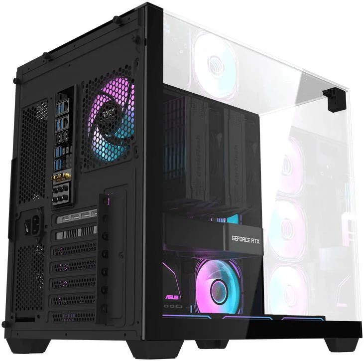 کیس کامپیوتر گیمینگ DarkFlash TH285 ATX، دارای 4 فن 120 میلی‌متری aRGB از پیش نصب‌شده، پشتیبانی از رادیاتور 360 میلی‌متری، پشتیبانی از حداکثر 7 فن 120 میلی‌متری، 3 پنل شیشه‌ای، پورت‌های USB 3.0 و 2 USB 2.0، مشکی | TH285