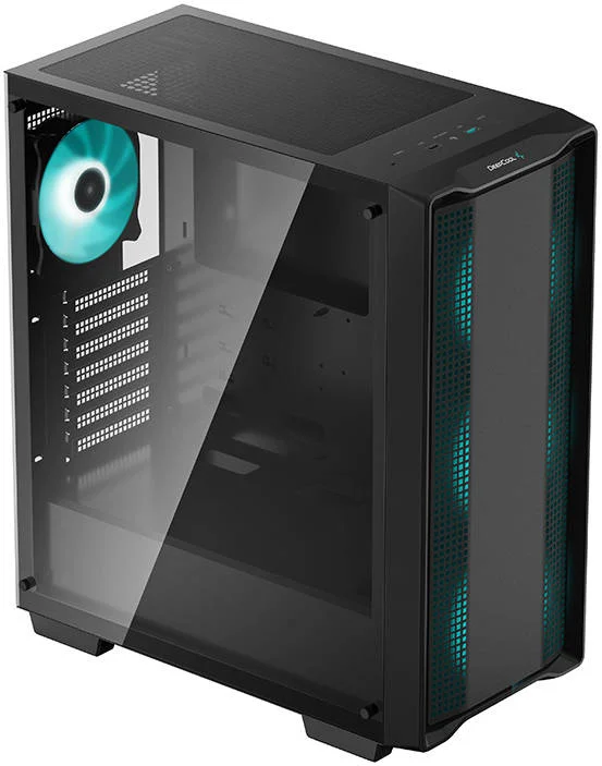 کیس مید تاور ATX دیپ کول مدل CC560، جنس ABS + SPCC / شیشه حرارت دیده، 7 اسلات توسعه، پشتیبانی از رادیاتور تا 360 میلی متر، سایز فن 120 میلی متر، 2+1 جایگاه درایو 2.5 اینچی، USB3.0، مشکی | R-CC560-BKGAA4-G-1