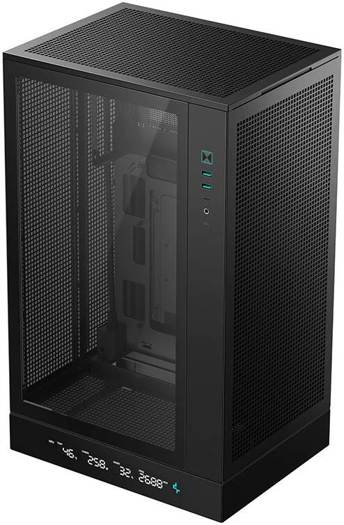 کیس کامپیوتر Micro-ATX دیپ کول CH270 DIGITAL، پشتیبانی از رادیاتور تا 360 میلی‌متر، پشتیبانی از حداکثر 6 فن 120 میلی‌متری، 4 اسلات توسعه، پنل جانبی شیشه‌ای حرارت دیده، پنل‌های توری سرتاسری، مشکی | R-CH270-BKNDM0-G-1