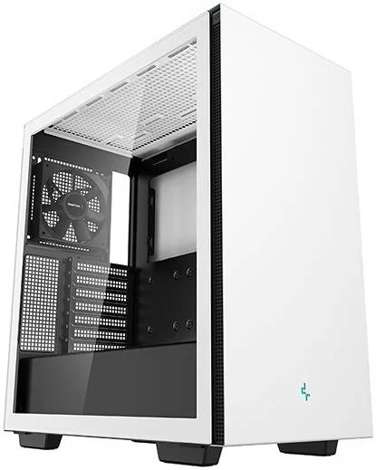 کیس کامپیوتر مید تاور ATX دیپ کول مدل CH510 WH، پنل کناری شیشه حرارت دیده، پشتیبانی از رادیاتور تا 360 میلی‌متر، 1 عدد فن 120 میلی‌متری از پیش نصب شده، دریچه‌های جانبی، USB3.0×2، Audio×1، سفید | R-CH510-WHNNE1-G-1