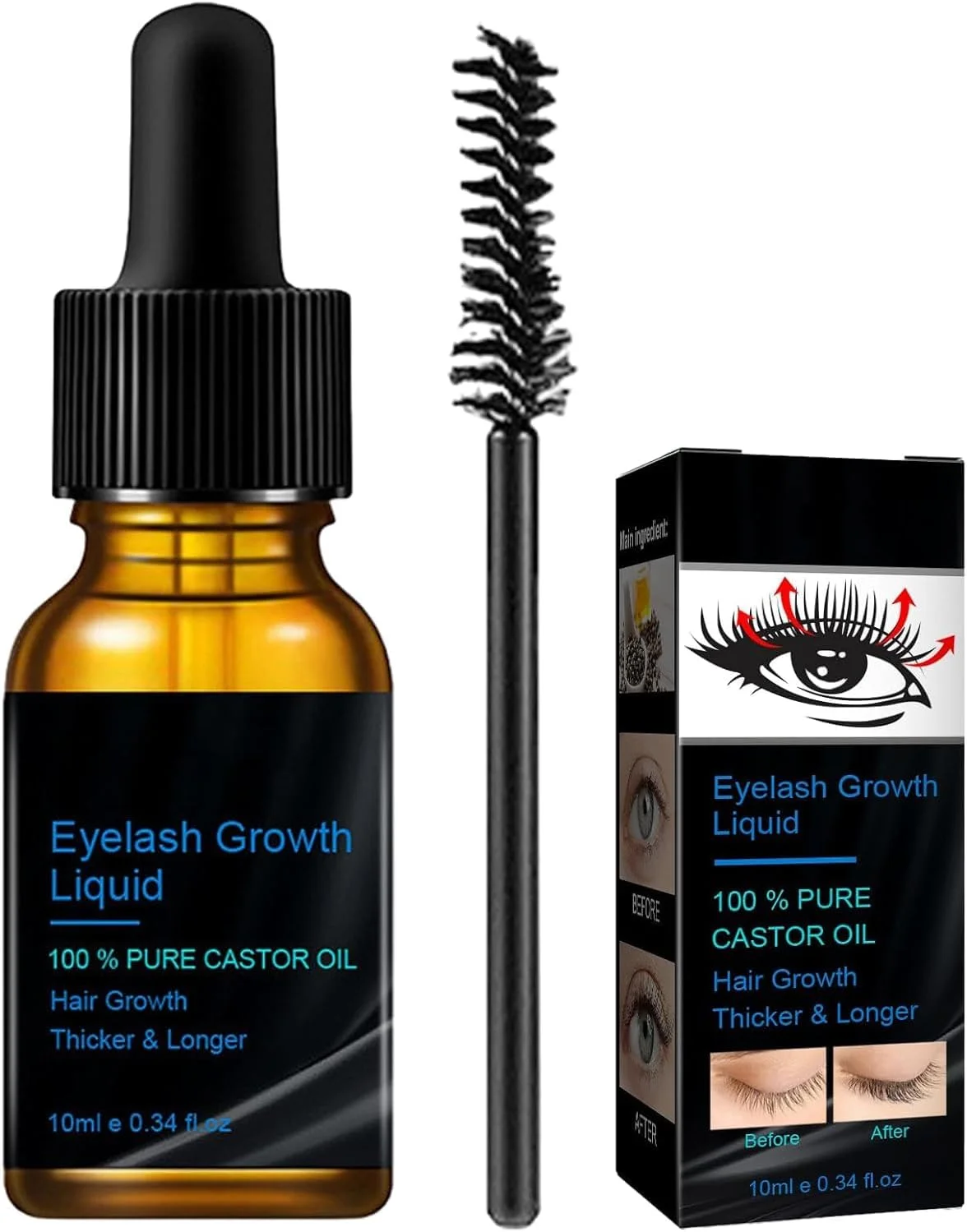 مایع مغذی مژه، سرم مژه برای رشد، روغن کرچک ارگانیک، سرم تقویت کننده رشد سریع مژه (1 عدد)