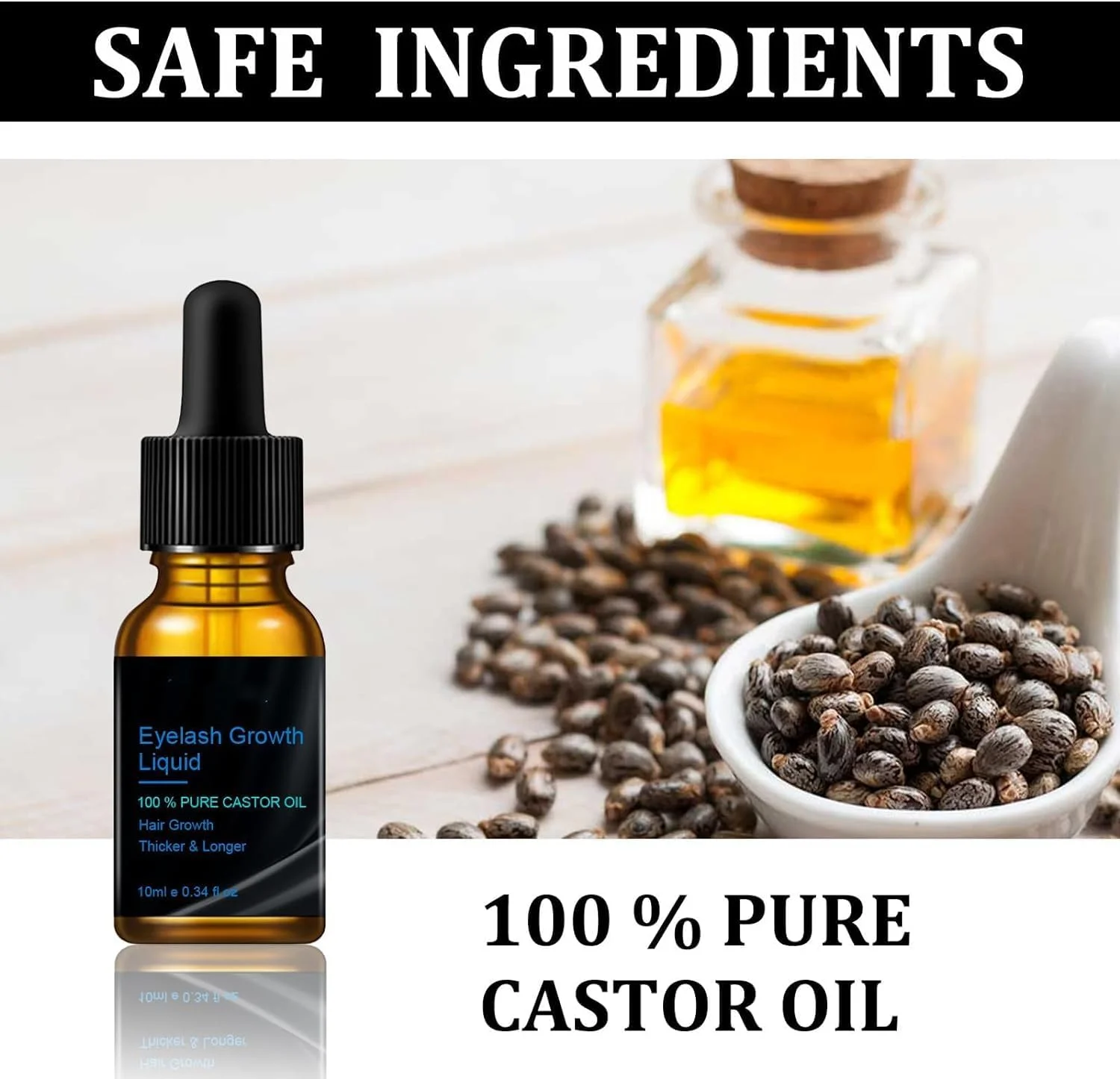 مایع مغذی مژه، سرم مژه برای رشد، روغن کرچک ارگانیک، سرم تقویت کننده رشد سریع مژه (1 عدد)