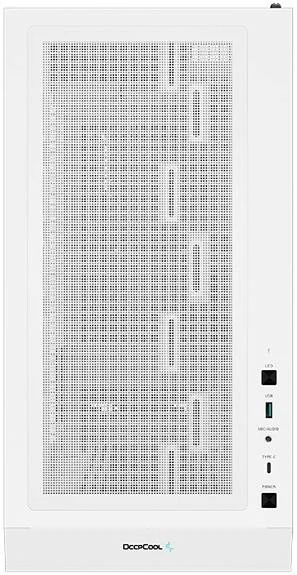 کیس کامپیوتر مید تاور ATX دیجیتال دیپ کول مدل CH560، ساخته شده از مواد ABS+SPCC+شیشه حرارت دیده، نمایشگر دیجیتال دوگانه وضعیت در لحظه، پنل جانبی شیشه ای جریان هوای ترکیبی، سفید | R-CH560-WHAPE4D-G-1