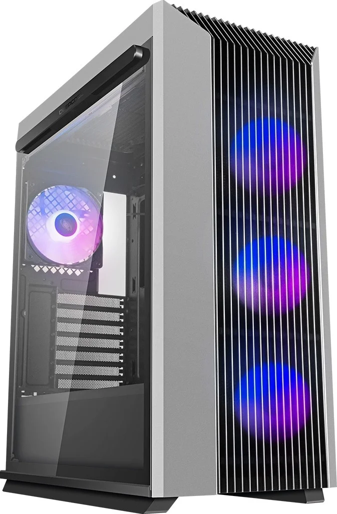 کیس کامپیوتر مید تاور ATX دیپ کول مدل CL500 ADD-RGB 4F، شیشه حرارت دیده مغناطیسی، 4 عدد فن A-RGB 120 میلی‌متری از پیش نصب شده و پشتیبانی از رادیاتور تا 360 میلی‌متر، Audio×1، USB3.0 Type-A×2، مشکی - خاکستری | R-CL500-BKNMA4N-A-1