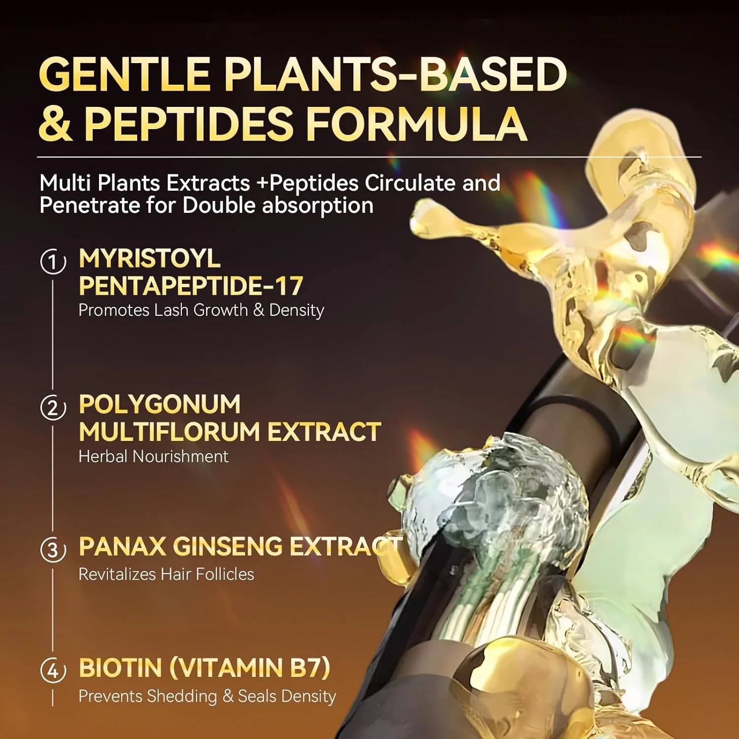 سرم تقویت مژه LANBENA - غذای طبیعی برای مژه‌های پرپشت‌تر، بلندتر و ابروهای دقیق | 3 میلی لیتر - فرمول فشرده سرد، وگان و بدون تست حیوانی