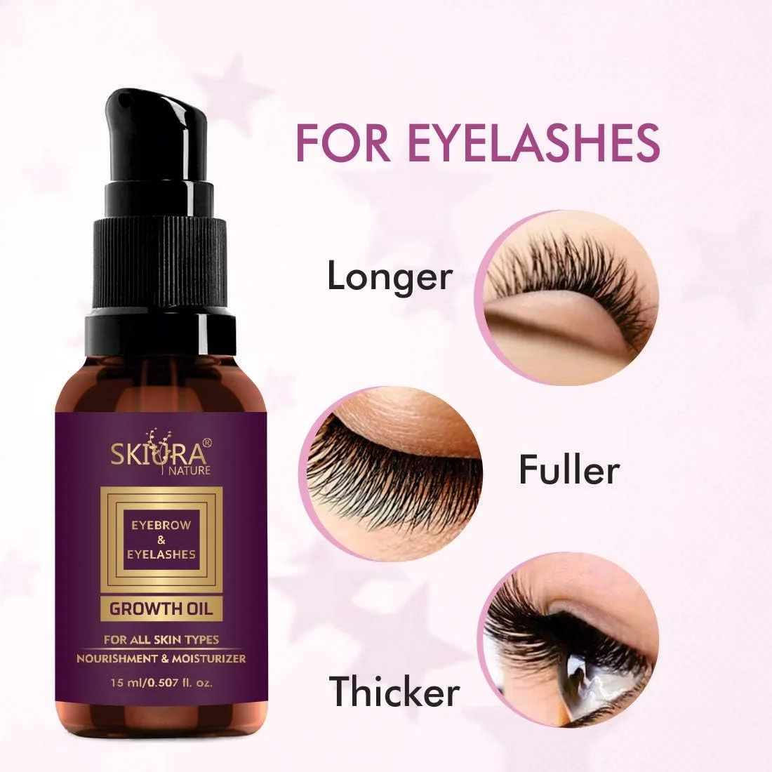 سرم روغن تقویت کننده مژه و ابرو با کیفیت برتر - 'دارای تاییدیه متخصص پوست' - نتایج مشهود در فقط 3-4 هفته برای مژه های بلندتر، ضخیم تر و پرپشت تر - 15 میلی لیتر