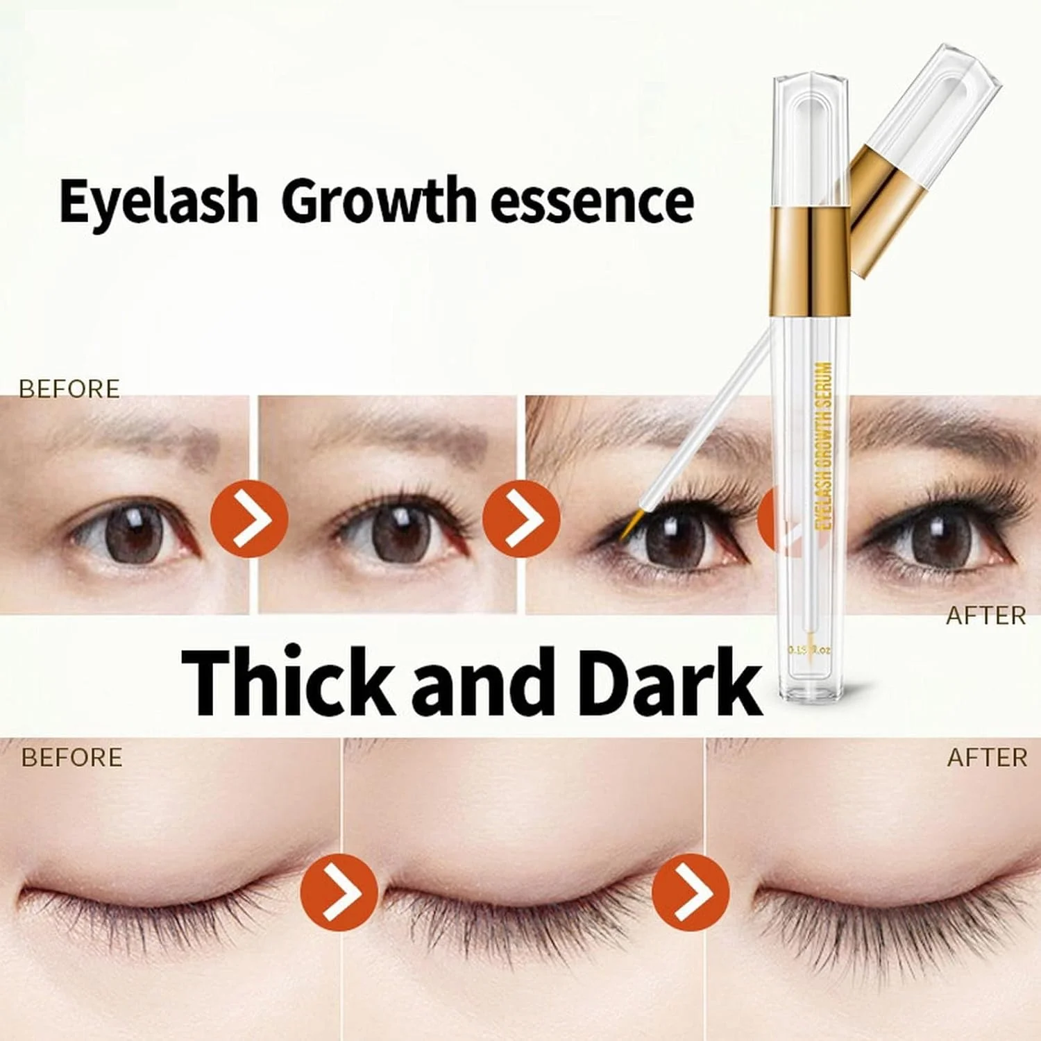 محصولات پوست صاف کننده مژه های مشکی بلند و ضخیم تقویت کننده مژه مایع رشد سریع مژه 4.5 میلی لیتر مرطوب کننده زیبایی