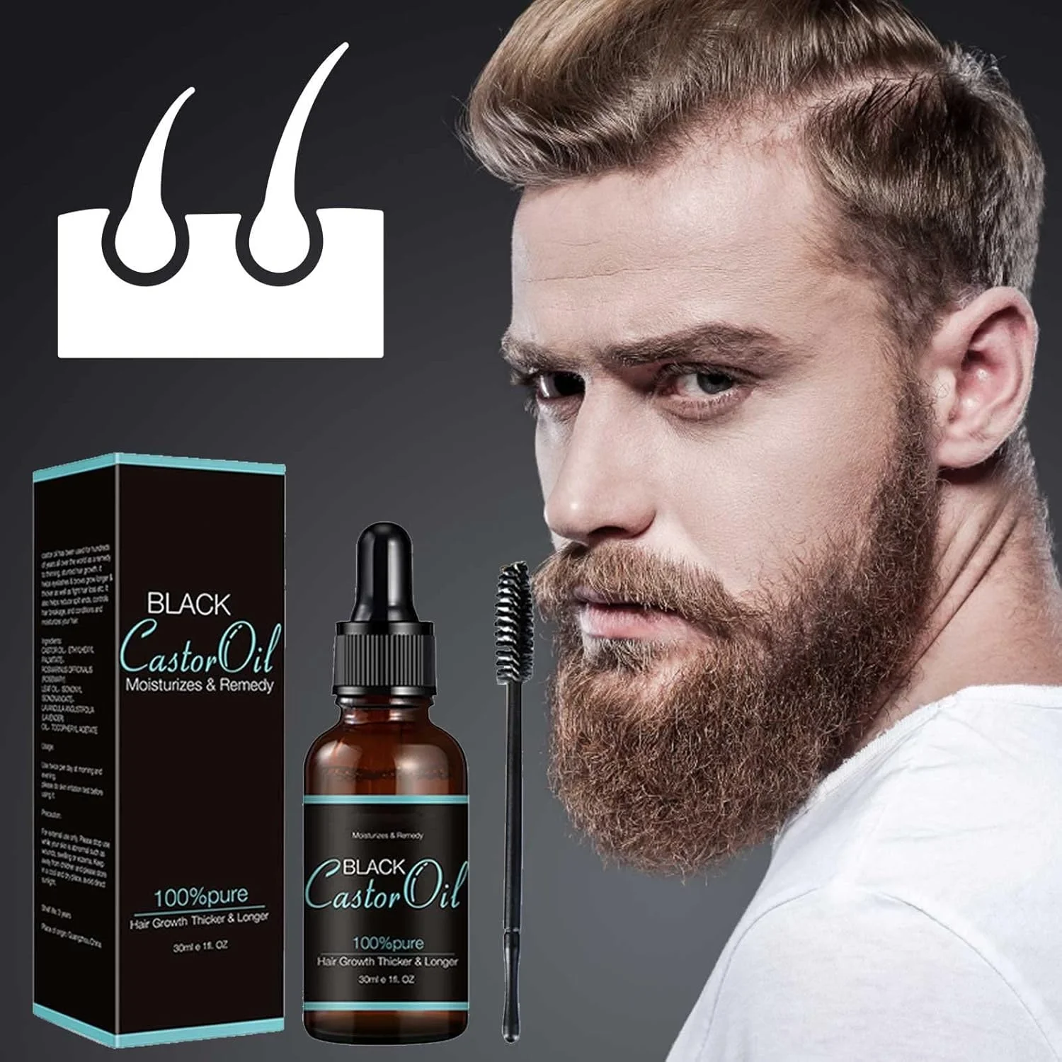 روغن مایع تقویت کننده مژه، ابرو و ریش، رشد طبیعی مو، سرم تقویت کننده ابرو، لیفت مژه، ارگانیک 30 میلی لیتر، لوسیون آبرسان برای پوست چرب (سفید، تک سایز)