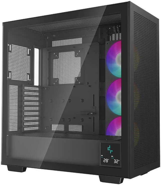 کیس کامپیوتر فول تاور دیپ کول Morpheus ATX+، پنل کناری شیشه حرارت دیده، پشتیبانی از رادیاتور تا 420 میلی‌متر، نمایشگر دیجیتال Real-time، 1 عدد فن ARGB 420 میلی‌متری، 4 عدد USB 3.0 / 1 عدد USB Type-C، مشکی | R-MORPHEUS-BKAPA1-G-1