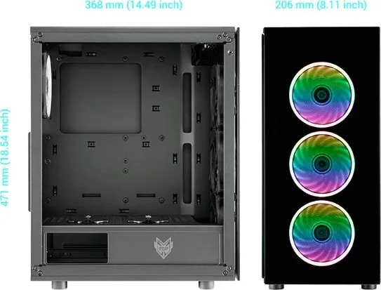 کیس مید تاور ATX مدل FPS CMT340، دارای 4 فن 120 میلیمتری از پیش نصب شده، پنل جلویی و جانبی شیشهای، ARGB - مشکی | CMT340 کیس مید تاور ATX مدل FPS CMT340، دارای 4 فن 120 میلیمتری از پیش نصب شده، پنل جلویی و جانبی شیشهای، ARGB - مشکی | CMT340