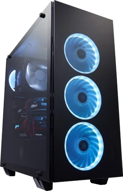 کیس مید تاور FSP CMT510 ATX، دارای 4 فن 120 میلی‌متری از پیش نصب شده، پنل جلویی و جانبی شیشه‌ای، RGB - مشکی | CMT510