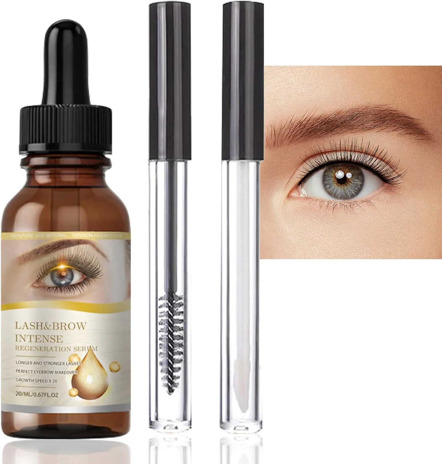 سرم مژه برای رشد و ضخامت - فعال کننده رشد مژه، تقویت کننده، مرطوب کننده و فرمول طبیعی - ظاهری سریع و سالم