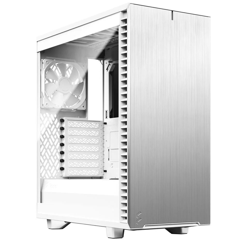 کیس مید تاور کامپکت Fractal Design Define 7، دارای 7 اسلات توسعه، سایز فن 120/140 میلی‌متر، درایو 3.5/2.5 اینچی، پشتیبانی از رادیاتور تا 360 میلی‌متر، پنل کناری شیشه‌ای حرارت دیده، سفید | FD-C-DEF7C-04