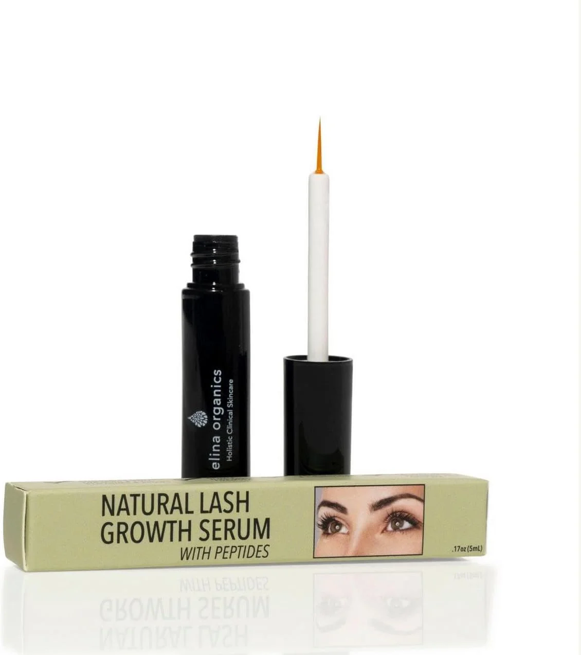 سرم رشد مژه طبیعی، 5 میلی لیتر - تقویت کننده مژه و ابرو غنی شده با پپتید و میریستویل پنتاپپتید-17 - ارگانیک، گیاهی