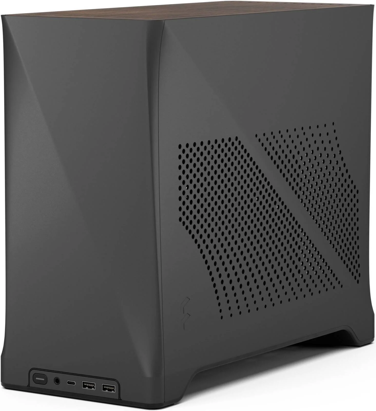 کیس کامپیوتر Fractal Design Era 2 ITX، دارای 2 فن 120 میلی‌متری Aspect PWM از پیش نصب شده، پشتیبانی از رادیاتور تا 280 میلی‌متر و 4 فن، فیلترهای گرد و غبار پایین، ورودی/خروجی در جلو، خاکستری زغالی | FD-C-ERA2N-02