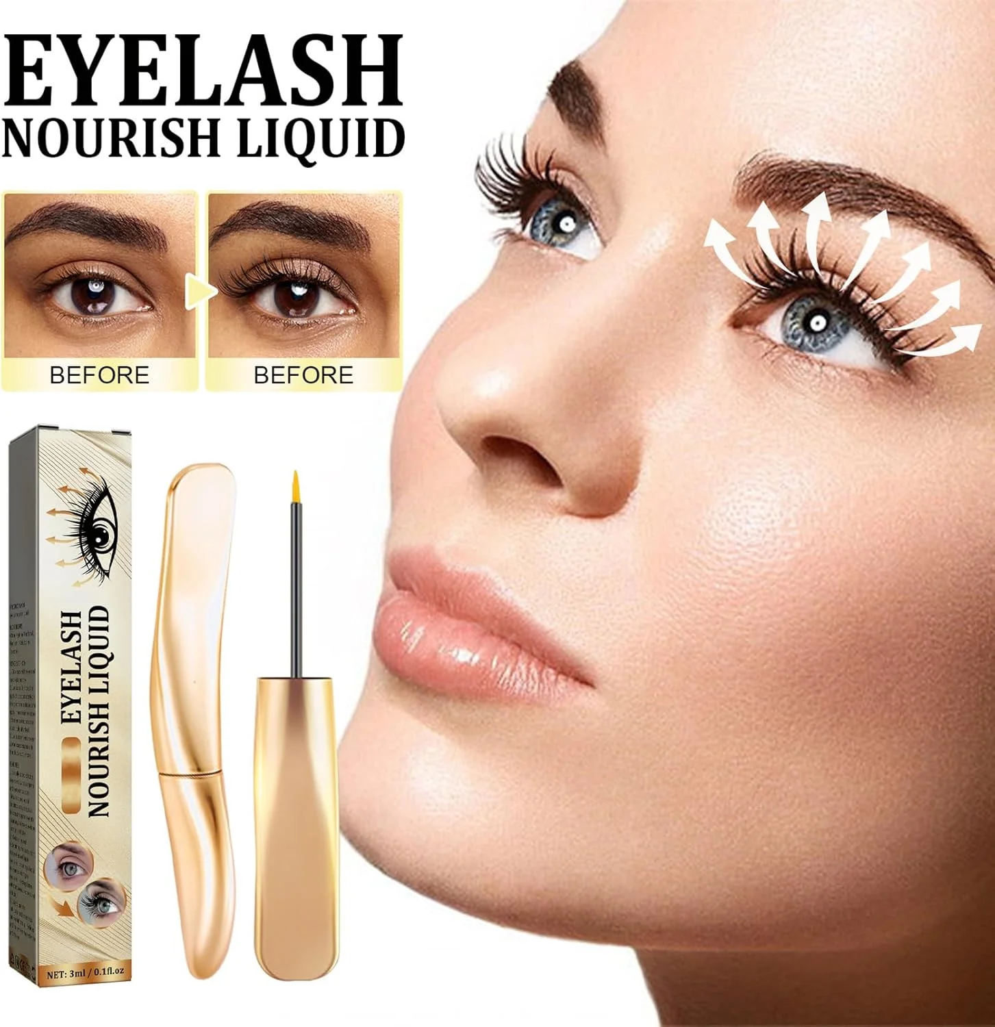 سرم رشد مژه - سرم رشد مژه برای ضخامت - فعال کننده رشد مژه، مژه های بلندتر و ضخیم تر - تقویت کننده با فرمول مرطوب کننده و تقویت کننده