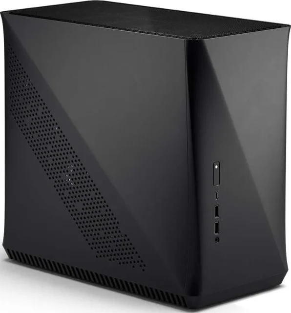 کیس کامپیوتر Mini-ITX فراکتال دیزاین Era ITX Carbon با شیشه حرارت دیده، پنل بالایی، فرم فاکتور کوچک، آماده خنک کننده مایع، USB Type-C، آلومینیوم، مشکی | FD-CA-ERA-ITX-BK
