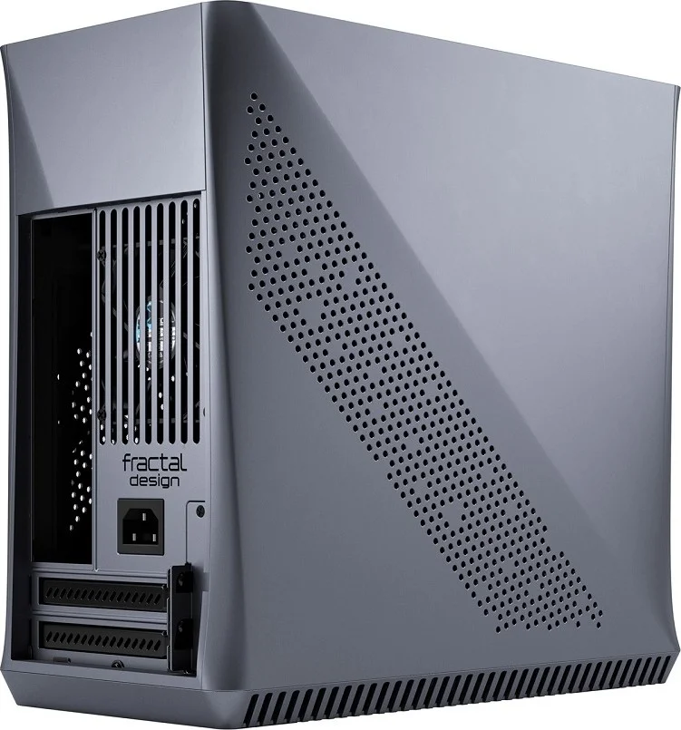 کیس گیمینگ کامپکت ماژولار Fractal Design Era Mini-ITX با پنل بالایی چوبی گردو، فرم فاکتور کوچک، ارتفاع کولر 120 میلی‌متری، SFX، بدون LED، آلومینیوم/فولاد آنودایز شده، خاکستری تیتانیومی | FD-CA-ERA-ITX-GY