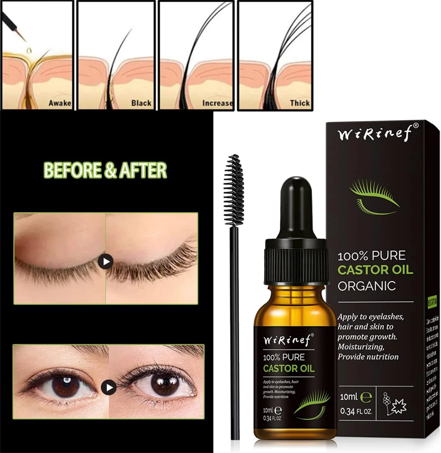 سرم تقویت کننده مژه رپید لش | محلول رشد سریع مژه 10 میلی لیتر، محلول تقویت کننده ابرو و مژه، فر کننده و ضخیم کننده مژه ها به طور طبیعی (سفید، تک سایز)