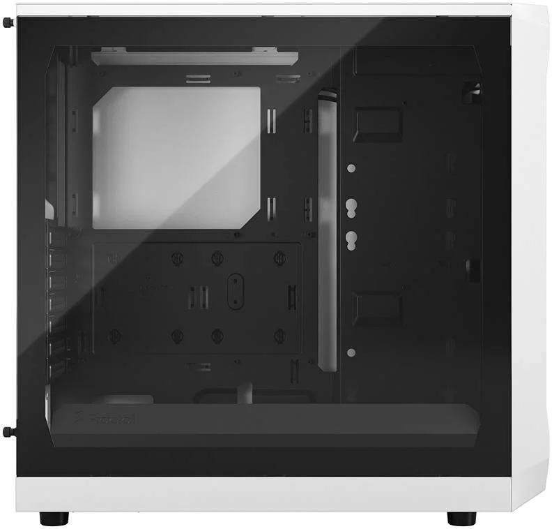 کیس کامپیوتر مید تاور Fractal Design Focus 2 سفید، پنل کناری شیشه ای حرارت دیده، طراحی مشبک جلو، جریان هوای بالا، پشتیبانی از 6 فن 120 میلی متری و رادیاتور 360 میلی متری، پیکربندی هوشمند، 2xUSB 3.0، سفید