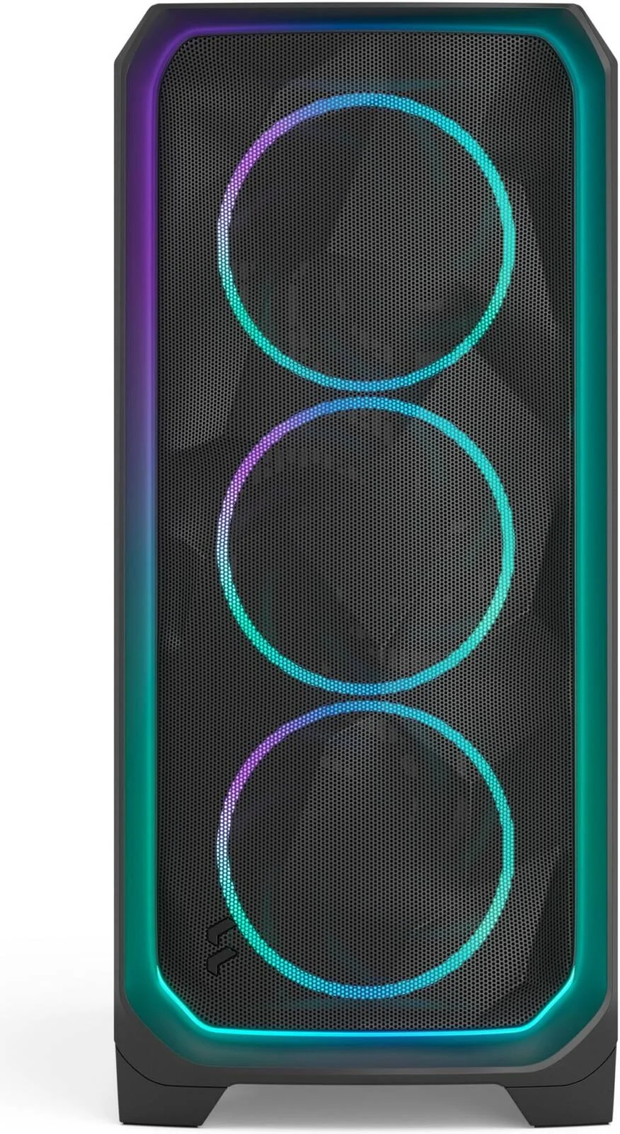 کیس کامپیوتر مید تاور ATX فراکتال دیزاین Meshify 3 Ambience Pro RGB، دارای 3 فن Momentum 14، پشتیبانی از رادیاتور تا 360 میلی‌متر، مدیریت کابل، پنل شیشه‌ای با رنگ روشن، شیشه حرارت دیده، مشکی | FD-C-MES3A-03