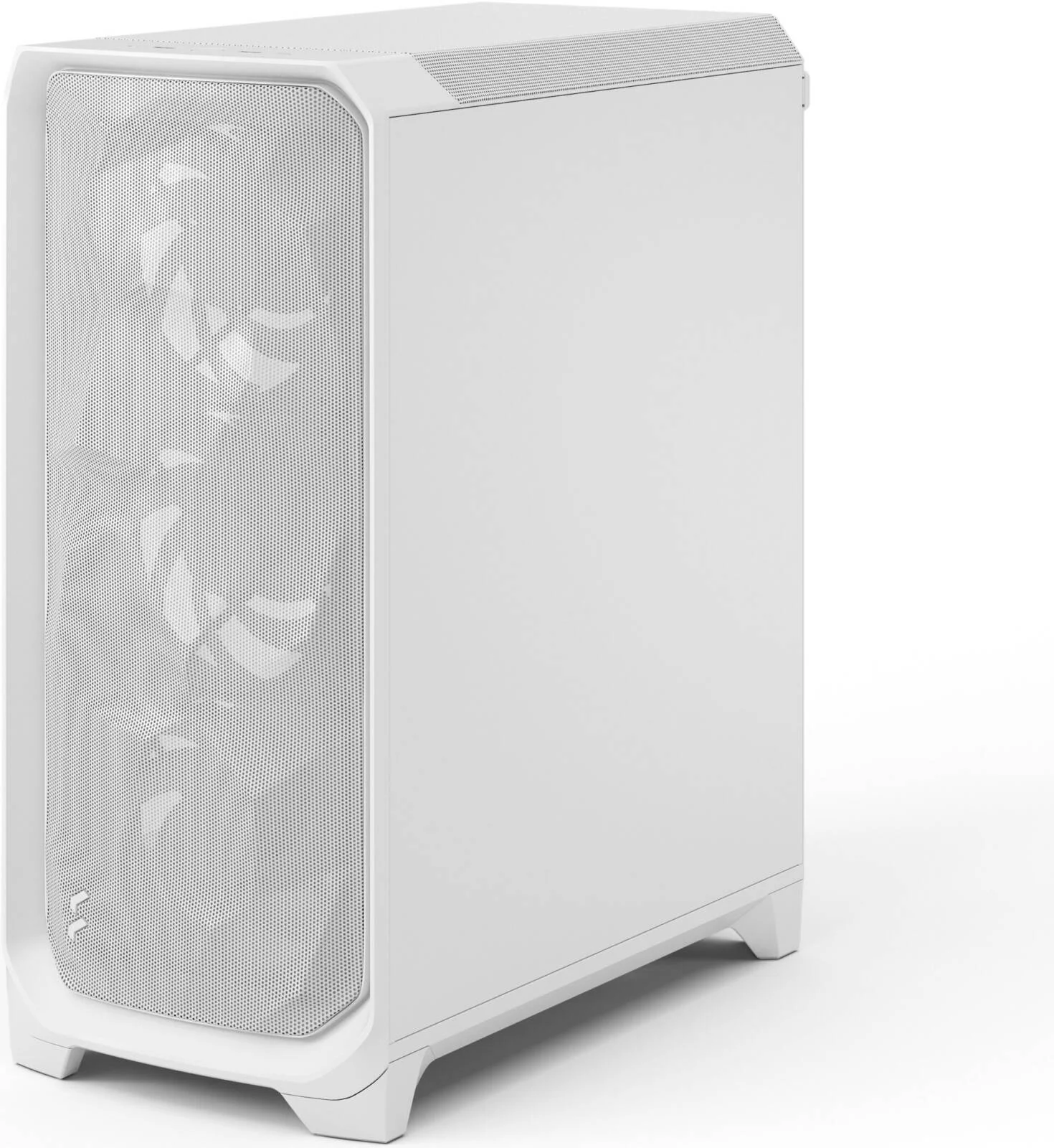 کیس کامپیوتر مید تاور Fractal Design Meshify 3 ATX، دارای 3 فن Momentum 14، پشتیبانی از رادیاتور تا 360 میلی‌متر و 6 فن، سازمان‌دهنده‌های کابل، پنل شیشه‌ای دودی روشن، سفید | FD-C-MES3A-04