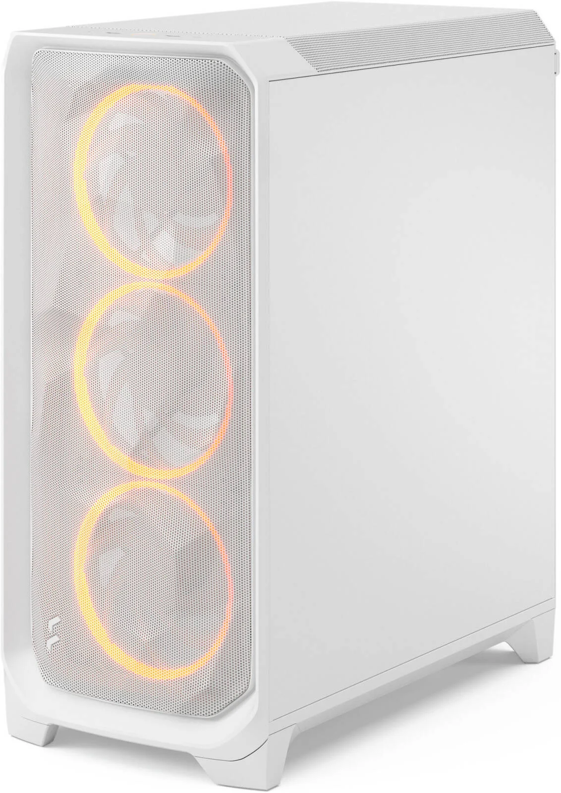 کیس کامپیوتر مید تاور Fractal Design Meshify 3 RGB ATX، دارای 3 فن Momentum 14، پشتیبانی از رادیاتور تا 360 میلی‌متر و 6 فن، سازمان‌دهنده‌های کابل، پنل شیشه‌ای شفاف، سفید | FD-C-MES3A-07