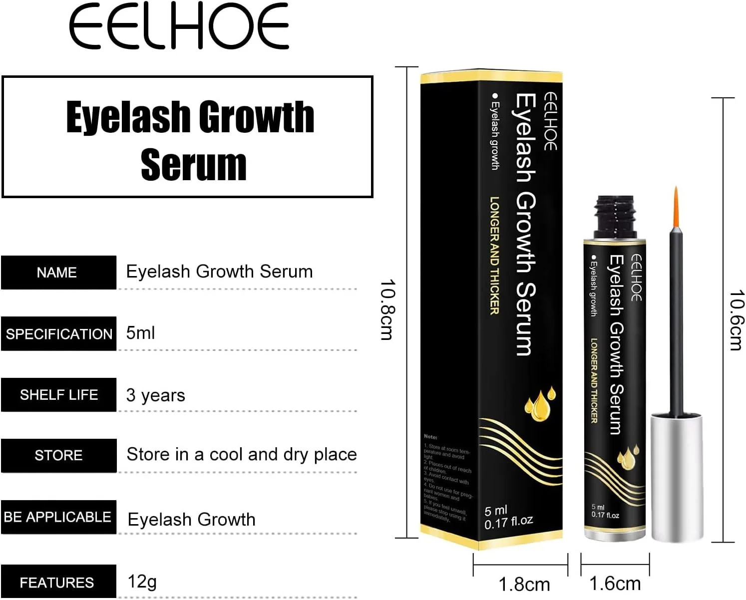 سرم رشد طبیعی مژه و تقویت کننده ابرو برای رشد مژه‌های ضخیم‌تر و بلندتر، برای مژه‌ها و ابروهای بلند و پرپشت، رشد سریع و موثر مژه‌ها را بلندتر و تیره‌تر می‌کند