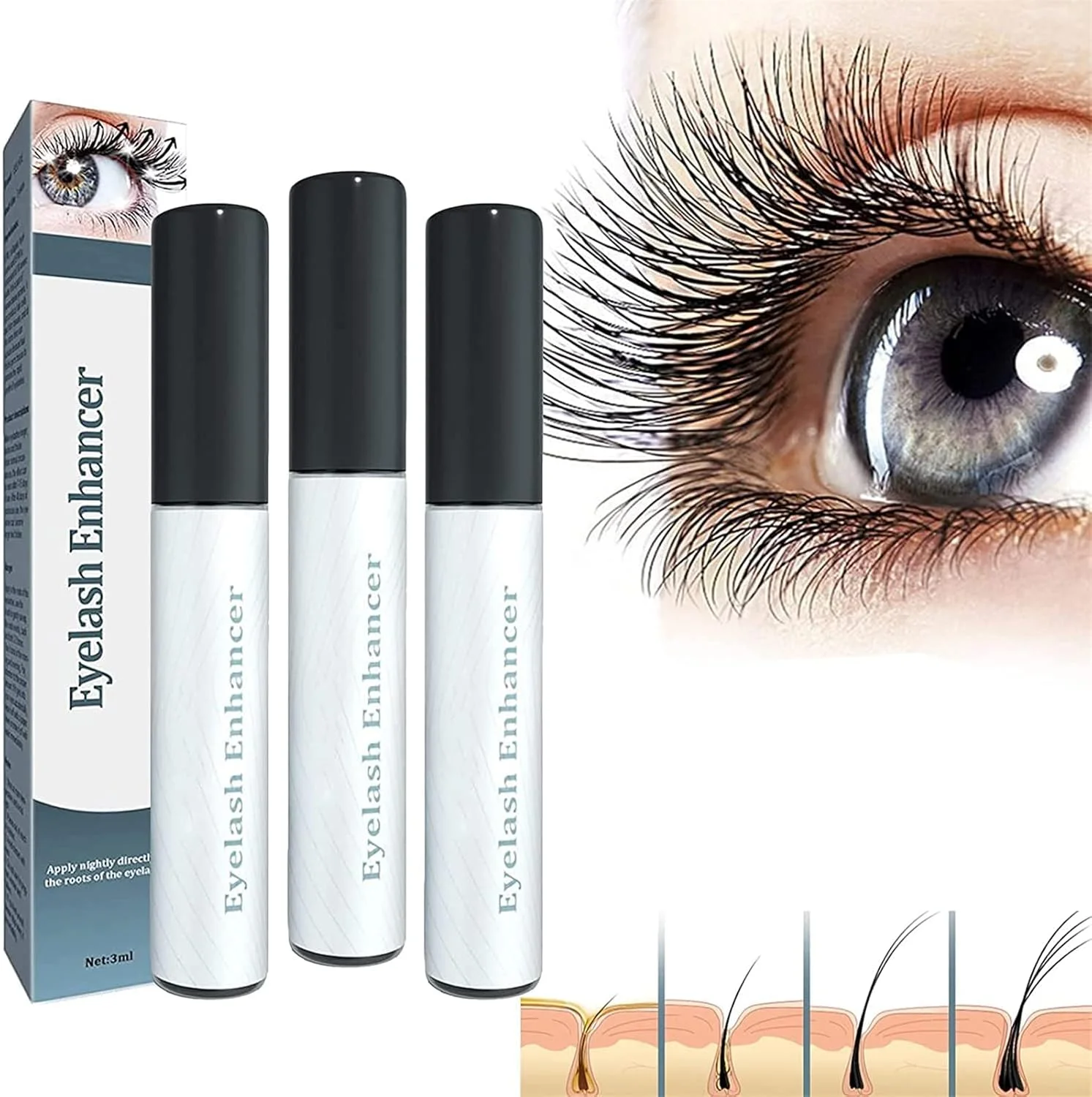 سرم تقویت مژه لاشیولوژی، سرم رشد مژه، سرم مغذی رشد مژه، سرم طبیعی رشد مژه و تقویت کننده ابرو - 3 عدد