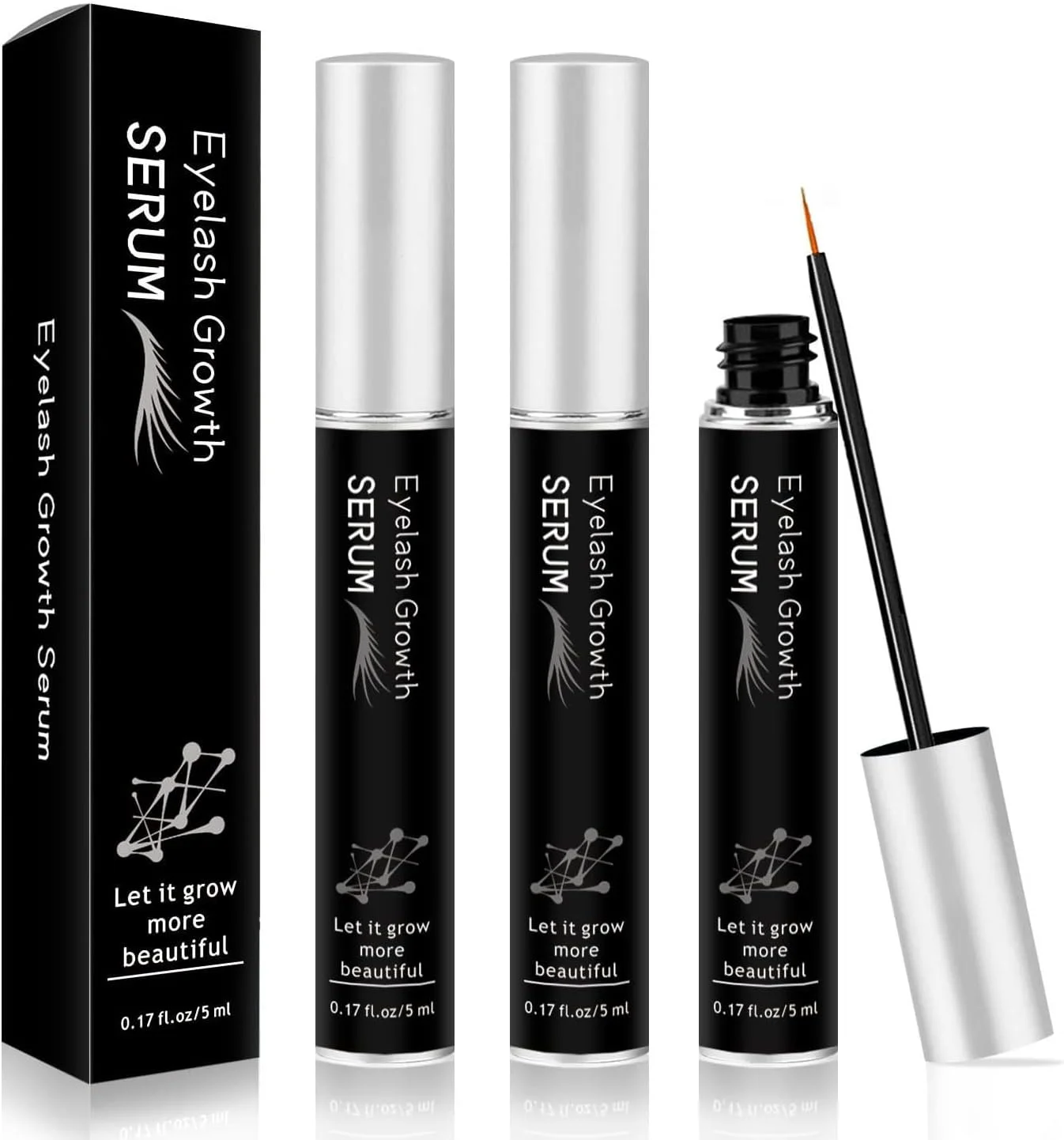 سرم مژه 1/2/3 عددی، سرم رشد مژه، سرم تقویت کننده مژه برای مژه های بلندتر، پرتر و ضخیم تر (3 عدد)