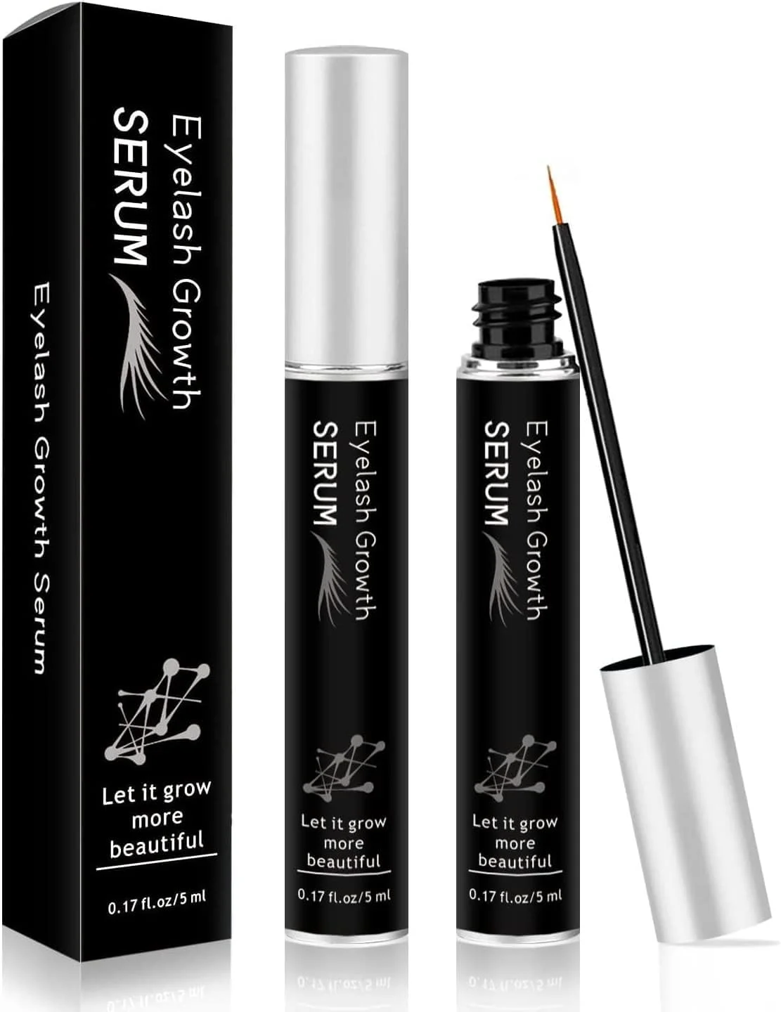 سرم مژه، سرم رشد مژه، طبیعی و غیر تحریک کننده، سرم تقویت کننده مژه برای مژه های بلندتر، پرتر و سالم تر (2 عدد)