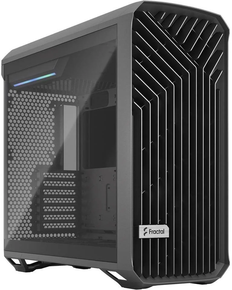 کیس مید تاور Fractal Design Torrent Compact Windowed ATX، استیل / شیشه حرارت دیده با رنگ روشن، 7 اسلات توسعه، پشتیبانی از رادیاتور تا 360 میلی متر، 3 عدد فن 120 میلی متری، 3 عدد جایگاه درایو 2.5 اینچی، خاکستری | FD-C-TOR1A-02