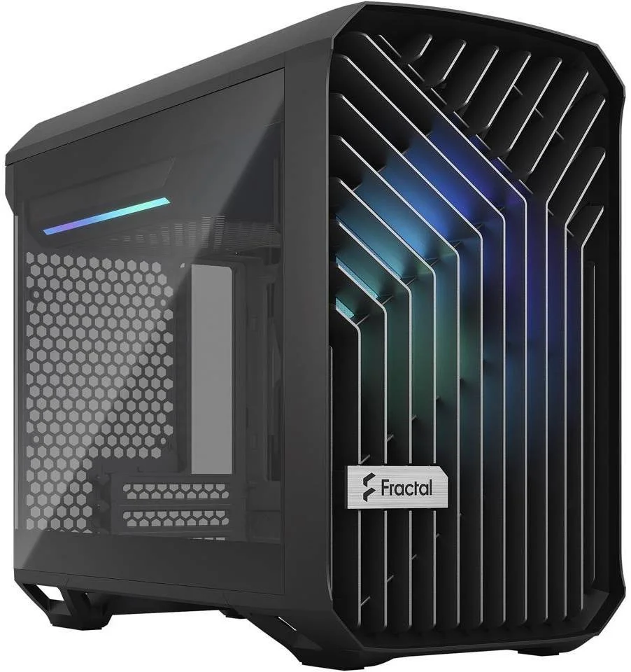 کیس Mini-ITX Fractal Design Torrent Nano، دارای 3 اسلات توسعه، جایگاه نصب درایو 3.5/2.5 اینچی، جنس بدنه فولاد / شیشه حرارت دیده، سایز فن 180 میلی‌متری، پشتیبانی از رادیاتور تا 280 میلی‌متر، مشکی TG با شیشه روشن | FD-C-TOR1N-02