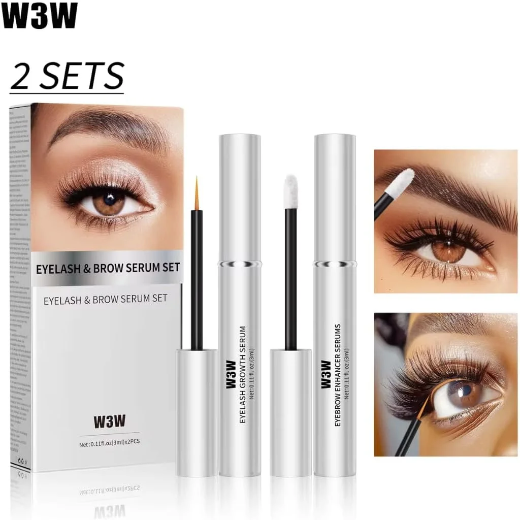 مجموعه سرم مژه و ابرو NIKITA.VIVI، سرم تقویت مژه و مجموعه سرم تقویت ابرو، تقویت کننده مژه، سرم تقویت کننده ابرو، فرمول ملایم برای مژه های بلندتر، پرتر و ضخیم تر و انعطاف پذیر 2x3ml