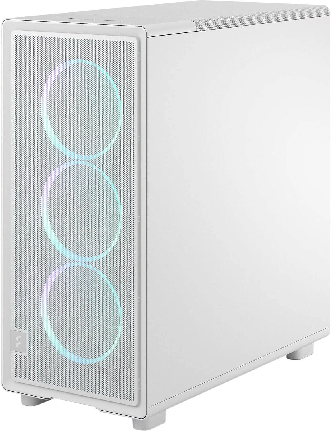 کیس کامپیوتر مید-تاور Fractal Epoch، دارای 3 فن 120 میلی‌متری Momentum، پشتیبانی از رادیاتور تا 360 میلی‌متر و 6 فن، پنل‌های جانبی فولادی و شیشه‌ای حرارت‌دیده، مدیریت کابل، سفید TG RGB Clear | FD-C-EPO1A-05