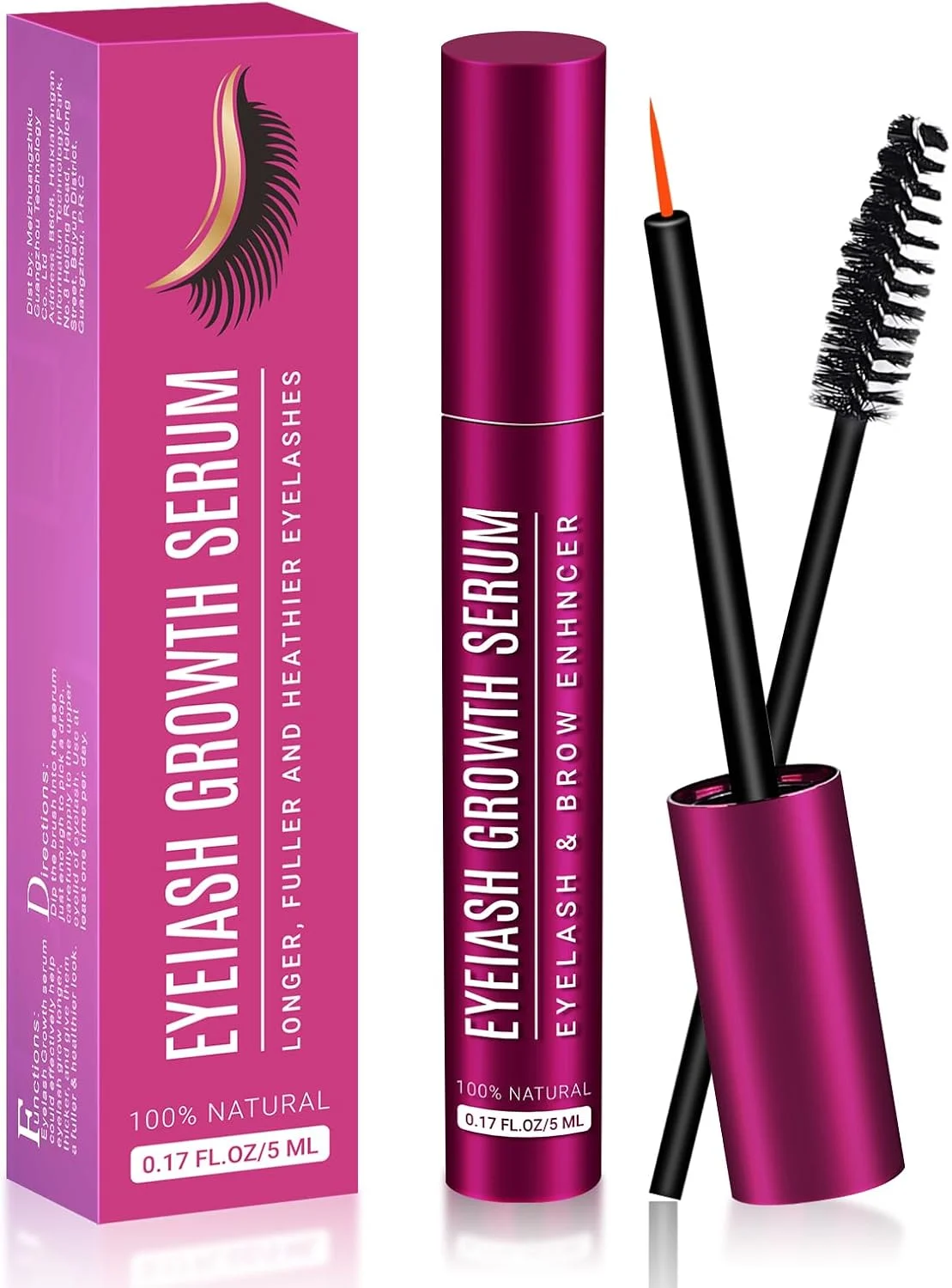 سرم مژه، سرم رشد مژه - فرمول مغذی 5 میلی لیتری برای مژه و ابروهای بلندتر و ضخیم تر | تقویت کننده موثر مژه، تقویت کننده وضعیت (0.17 FL.OZ)