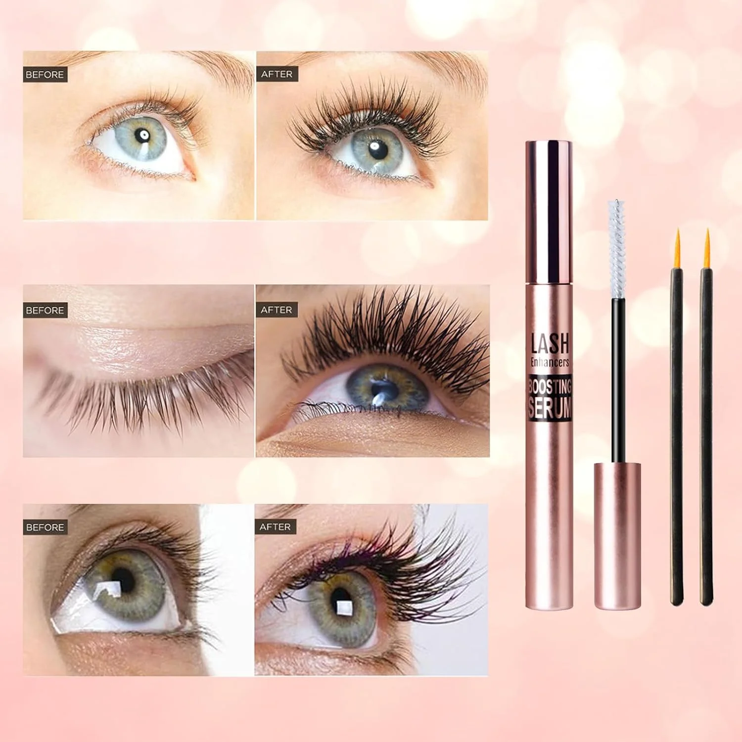 سرم تقویت مژه - افزایش رشد طبیعی، مژه‌های ضخیم‌تر، نتایج قابل مشاهده در 4 هفته - سرم شفاف برای پوست حساس