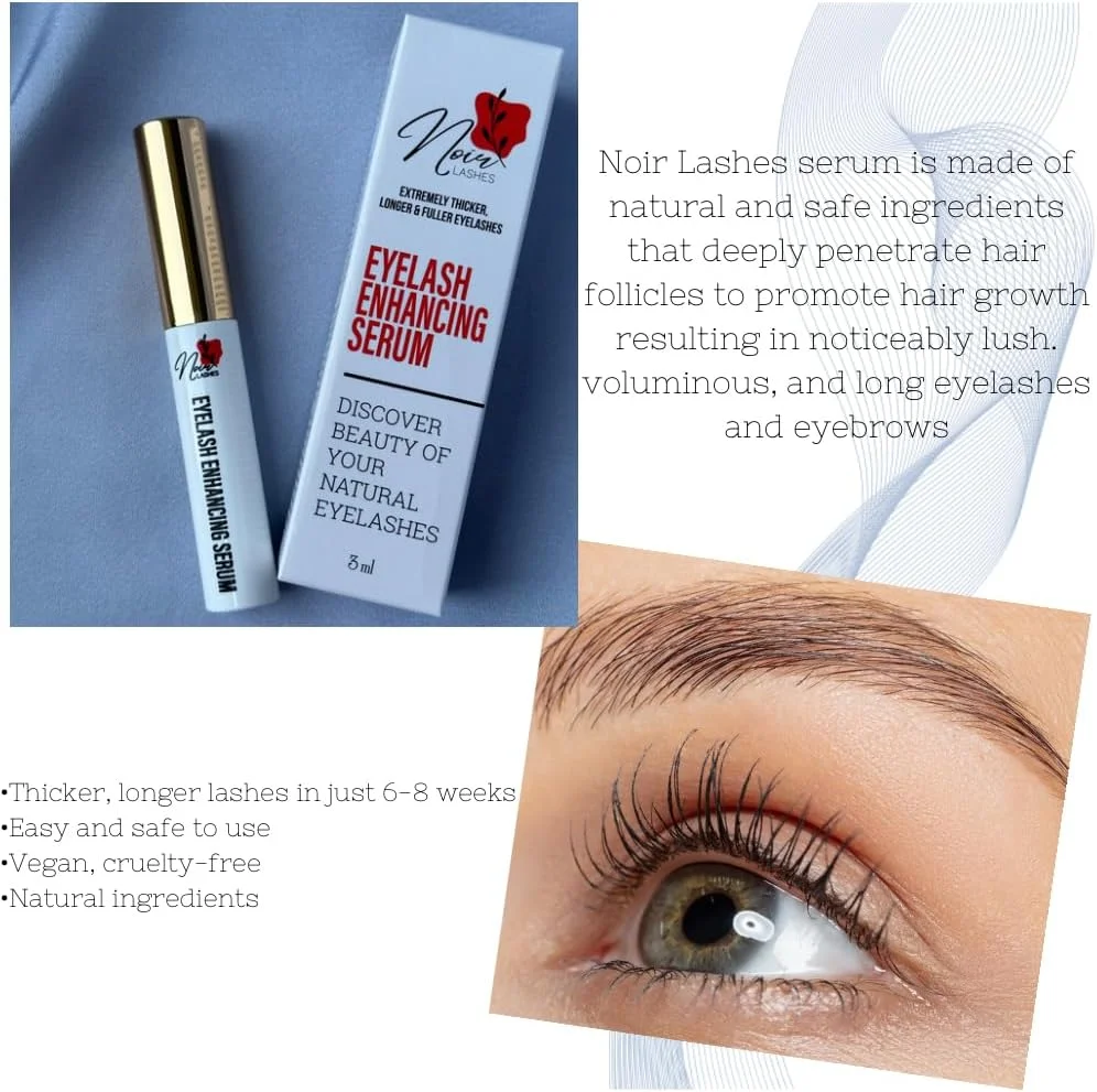سرم تقویت مژه، ۱۰۰٪ خالص، سرم رشد مژه، بدون تست حیوانی، تقویت کننده و افزایش دهنده مژه برای مژه های بلندتر و پرتر، بدون ایجاد حساسیت