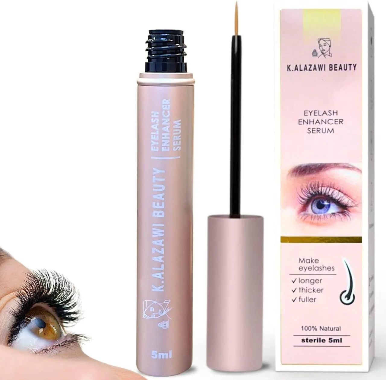 سرم مژه، مژه‌ها را بلندتر، ضخیم‌تر و پرتر می‌کند، تقویت کننده طبیعی مژه، ایمن برای چشم‌های حساس، سيروم معالج ومكثف للرموش